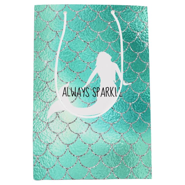 Sac Cadeau Moyen Sirène de la Mint Silver (Devant)