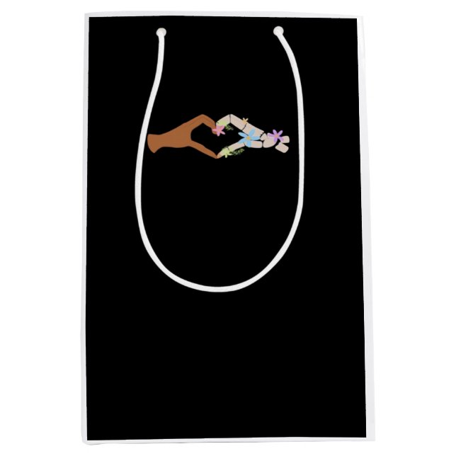 Sac Cadeau Moyen Skeleton Hands Heart Show Basic (Devant)