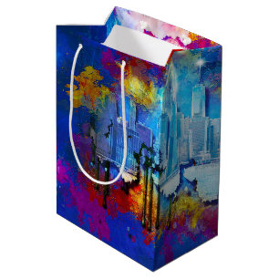 Sac Cadeau Moyen SlipperyJoe NYC graffiti lune entourée de tourbill