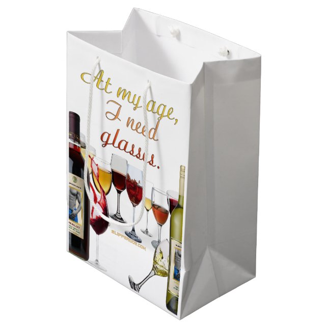 Sac Cadeau Moyen SlipperyJoe's Vins Verres de raisins fermentés vin (Devant Angle)