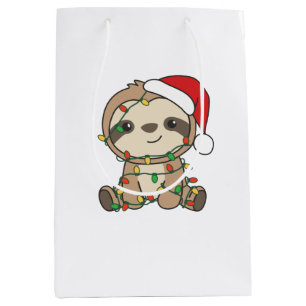 Sac Cadeau Moyen Sloth Christmas Winter Animaux Slots