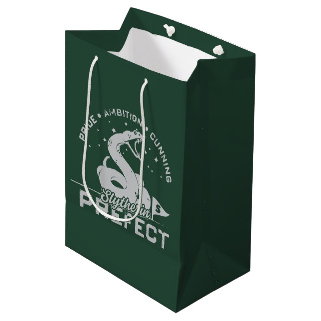Sac Cadeau Moyen SLYTHERIN™ - Badge Préfet (Devant Angle)