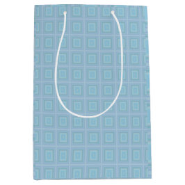 Sac Cadeau Moyen Small blue squares.