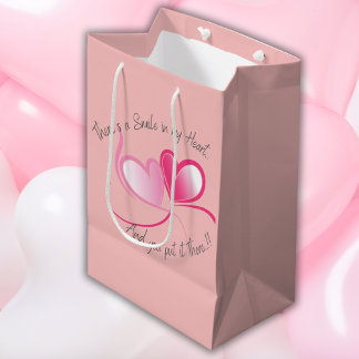 Sac Cadeau Moyen Smile in My Heart Valentine's