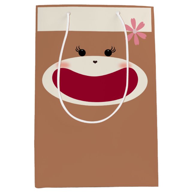 Sac Cadeau Moyen Sock Monkey Smile(Girl) (Devant)