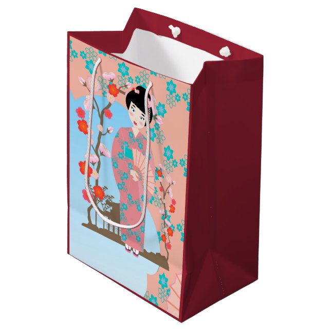 Sac Cadeau Moyen Soirée de Geisha girl (Devant Angle)