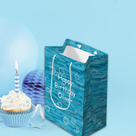 Sac Cadeau Moyen Sous La Mer Avec Dauphins Anniversaire