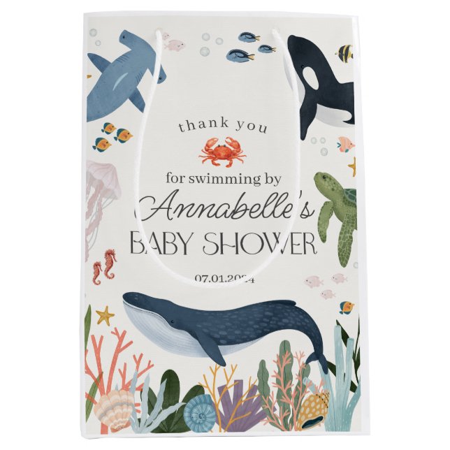 Sac Cadeau Moyen Sous le Baby shower marin Favors (Devant)