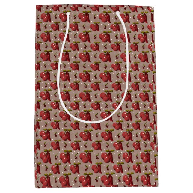 Sac Cadeau Moyen Spicy Noël Golden Botanical Luxe Wrapping Paper  (Devant)