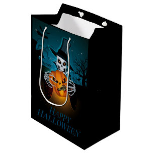 Sac Cadeau Moyen Squelette de chapeau éffrayant