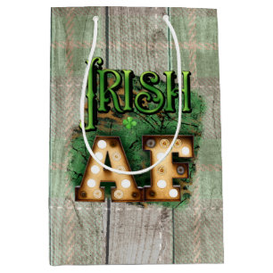Sac Cadeau Moyen St. Patrick's Day Irish AF Irish Marquee Lights