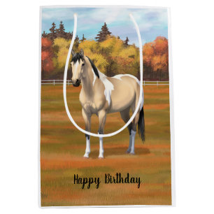 Sac Cadeau Moyen Staillion Cheval Pinto Dun Paint Buckskin