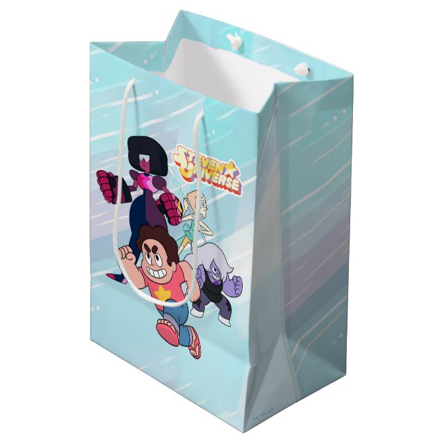 Sac Cadeau Moyen Steven Universe | Crystal Gem Group Action (Devant Angle)