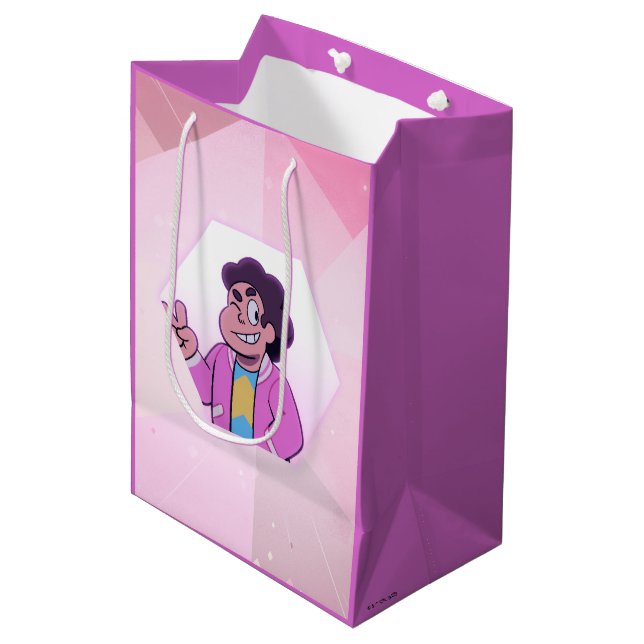 Sac Cadeau Moyen Steven Universe | Portrait diamant rose (Devant Angle)