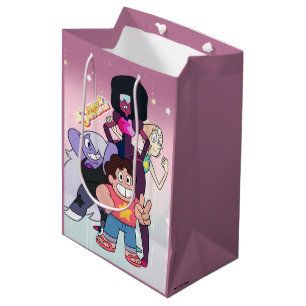 Sac Cadeau Moyen Steven Universe   Pose du groupe Crystal Gem