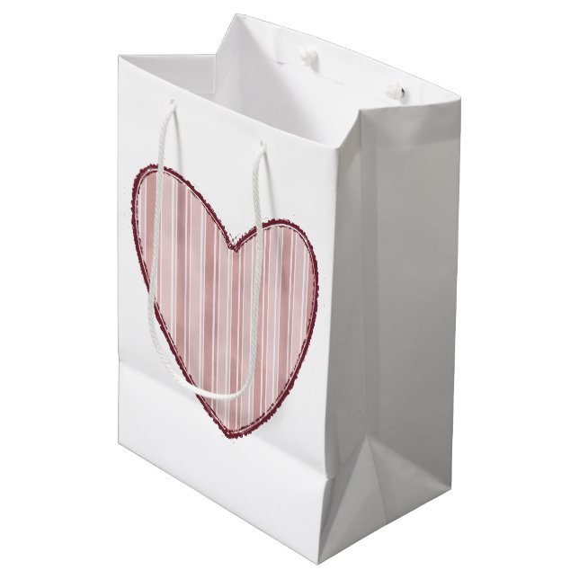 Sac Cadeau Moyen Striped Heart (Devant Angle)