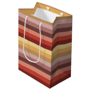 SAC CADEAU MOYEN STRIPES COLORÉS AUTOMNE
