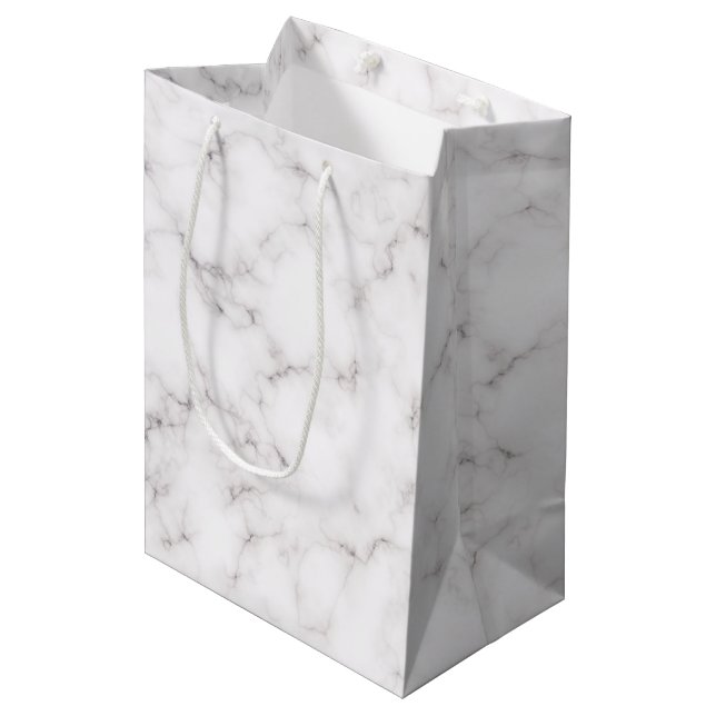 Sac Cadeau Moyen Style de marbre élégant (Devant Angle)