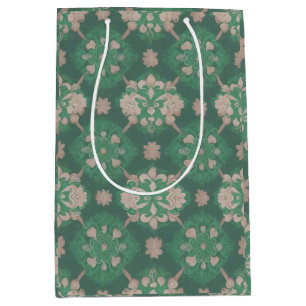 Sac Cadeau Moyen Style victorien vert répétitif