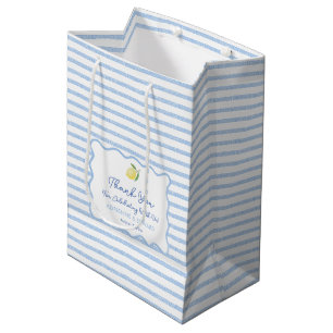 Sac Cadeau Moyen Summer Boho Wavy Line Lemon Mariage Merci