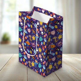 Sac Cadeau Moyen Super Simple Caractères Motif d'anniversaire