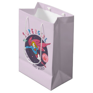Sac Cadeau Moyen Supergirl Flying Upwards Illustration