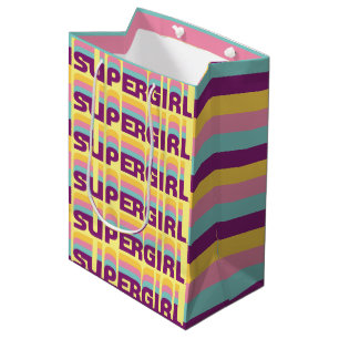 Sac Cadeau Moyen Supergirl Retro Colorshift Graphic