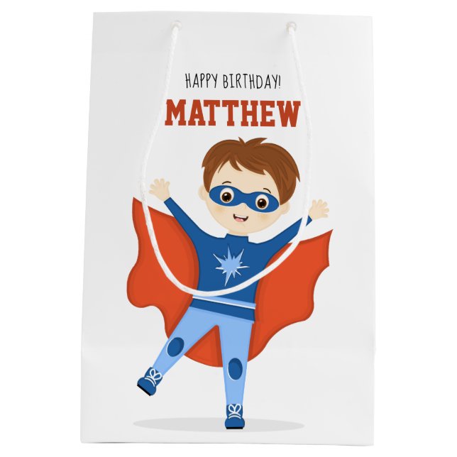 Sac Cadeau Moyen Superhero Boy (Dos)