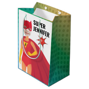 Sac Cadeau Moyen Superhero Extraordinaire fille anniversaire cadeau