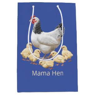 Sac Cadeau Moyen Sussex Chicken Mama Hen et Chicks