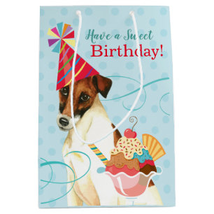 Sac Cadeau Moyen Sweet Birthday Smooth Fox Terrier