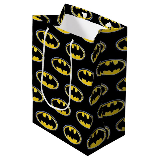 Sac Cadeau Moyen Symbole Batman | Logo classique (Devant Angle)