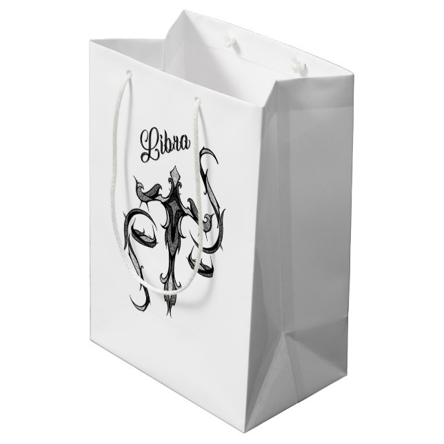 Sac Cadeau Moyen Symbole du zodiaque Balance (Dos Angle)