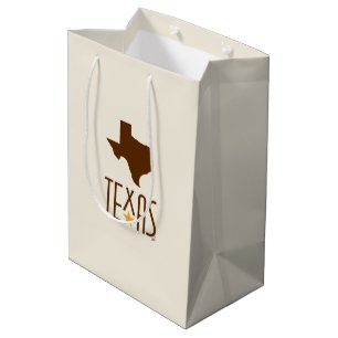 Sac Cadeau Moyen Symboles du Texas, État du Texas, marron