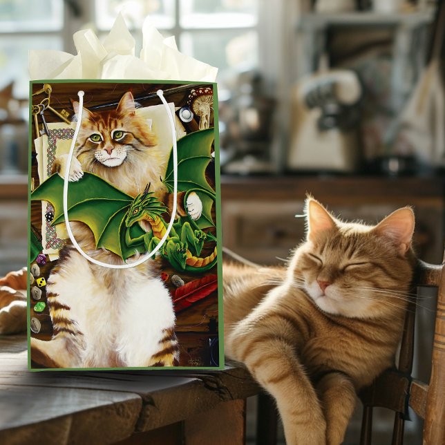 Sac Cadeau Moyen Table Top Jeu Dragon Chat (Créateur téléchargé)