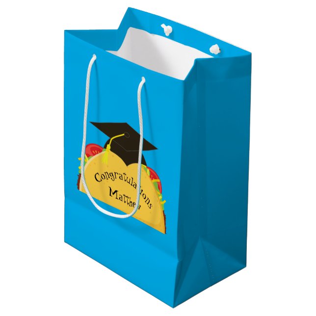 Sac Cadeau Moyen Taco Fiesta Graduation Party (Devant Angle)
