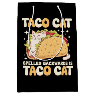 Sac Cadeau Moyen Tacocat Épelé à l'envers Taco Cat Mexicain