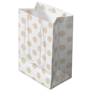 Sac Cadeau Moyen Tan pois