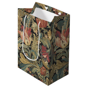 Sac Cadeau Moyen Tapisserie florale riche Brocade Antique Classique