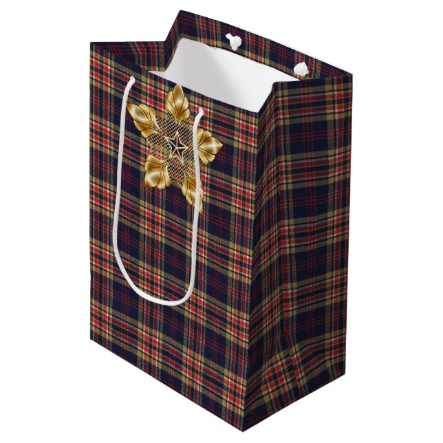 Sac Cadeau Moyen Tartan écossais (Devant Angle)
