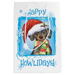 Sac Cadeau Moyen Teckel heureux de Howlidays