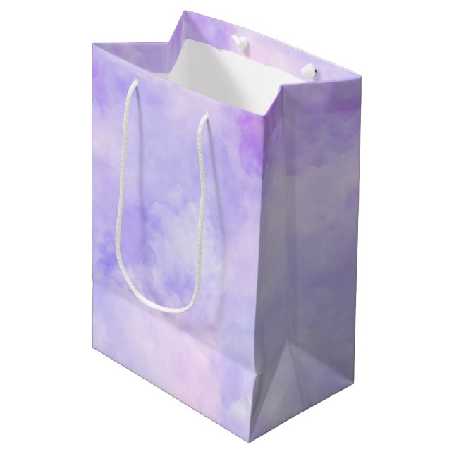 Sac Cadeau Moyen Teinture de nouilles roses pourpres (Devant Angle)