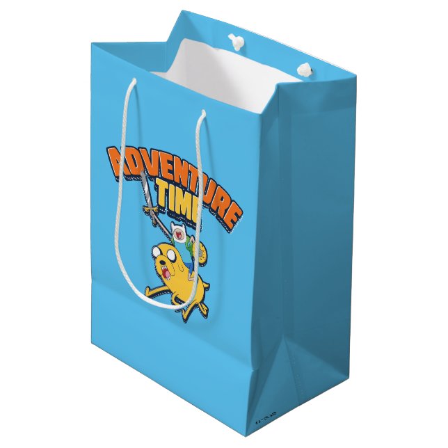 Sac Cadeau Moyen Temps d'aventure | Finn Riding Jake (Devant Angle)