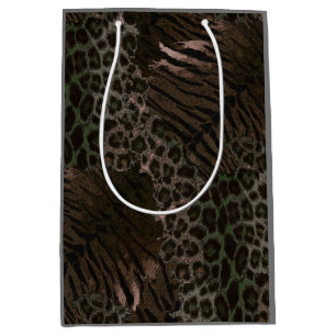Sac Cadeau Moyen Tendance de la peau de tigre léopard