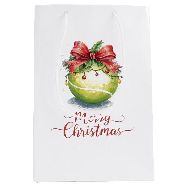 Sac Cadeau Moyen Tennis Ball Christmas  (Devant)