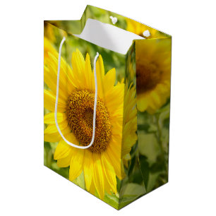 Sac Cadeau Moyen Terrain de tournesol jaune