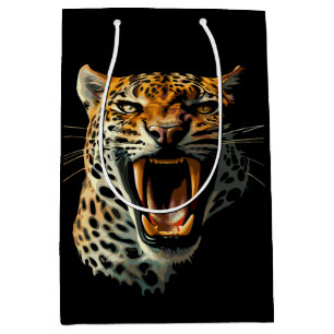 Sac Cadeau Moyen Tête d'attaque du léopard