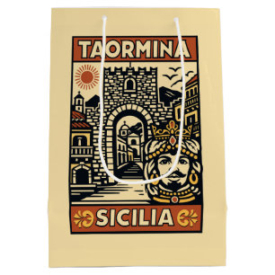 Sac Cadeau Moyen Tête de Maure en Terracotte Vintage Taormina Sicil