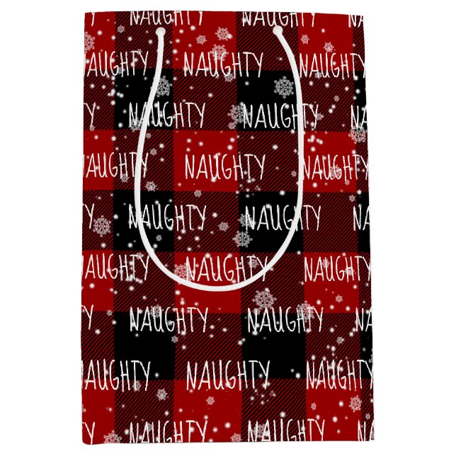 Sac Cadeau Moyen Texte Noel FOU Dans Les Snowflakes (Devant)