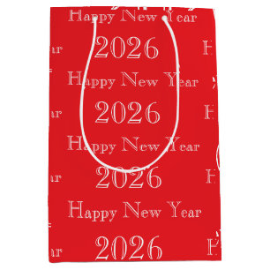 Sac Cadeau Moyen Texte personnalisé moderne Bonne Année